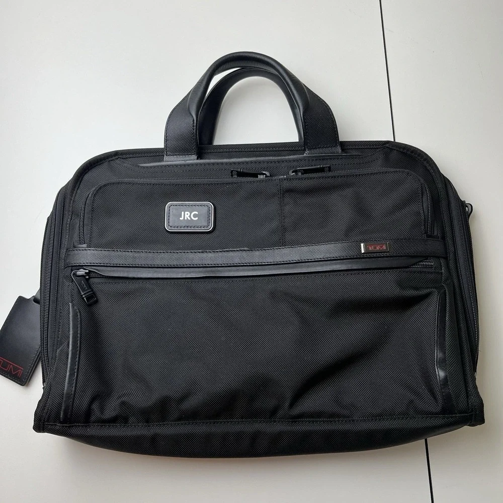 TUMI ALPHA 3 Laptop Briefcase Travel Nylon Tumi Monogrammed JRC NO STRAP